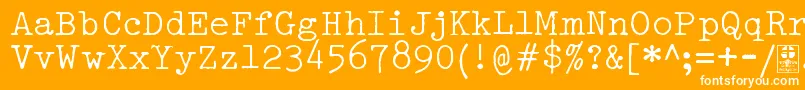 TypowriterDistressedDemo Font – White Fonts on Orange Background