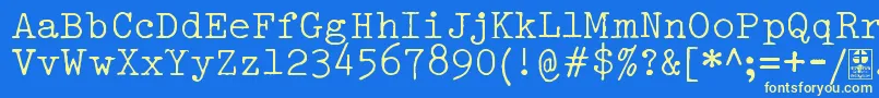 Czcionka TypowriterDistressedDemo – żółte czcionki na niebieskim tle