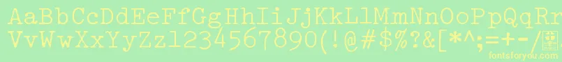 TypowriterDistressedDemo Font – Yellow Fonts on Green Background