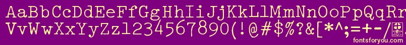 TypowriterDistressedDemo Font – Yellow Fonts on Purple Background