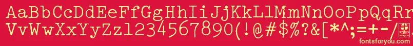 TypowriterDistressedDemo Font – Yellow Fonts on Red Background