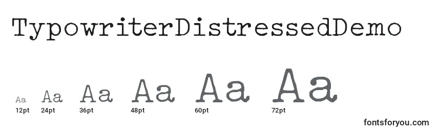 Größen der Schriftart TypowriterDistressedDemo