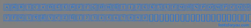 DsinitialsNormal-Schriftart – Blaue Schriften auf grauem Hintergrund