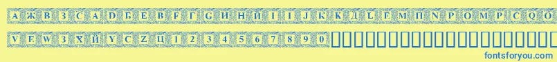 DsinitialsNormal Font – Blue Fonts on Yellow Background