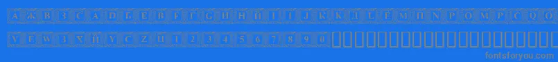 DsinitialsNormal-Schriftart – Graue Schriften auf blauem Hintergrund