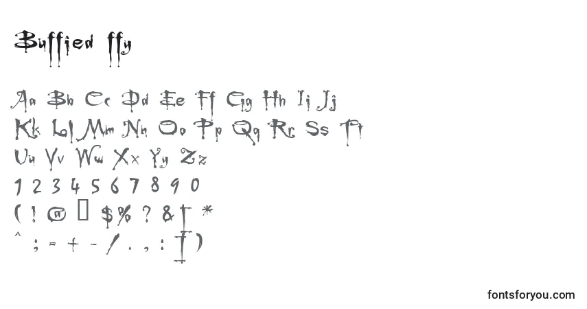 A fonte Buffied ffy – alfabeto, números, caracteres especiais