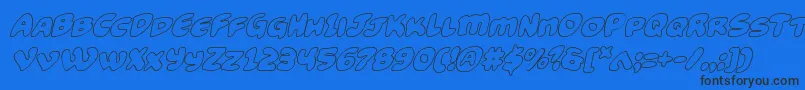 Funnypagesoutital Font – Black Fonts on Blue Background