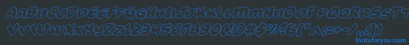 Funnypagesoutital Font – Blue Fonts on Black Background