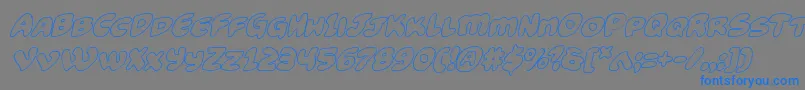 Funnypagesoutital Font – Blue Fonts on Gray Background