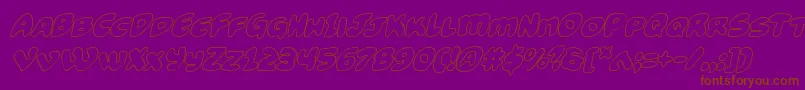 Funnypagesoutital Font – Brown Fonts on Purple Background