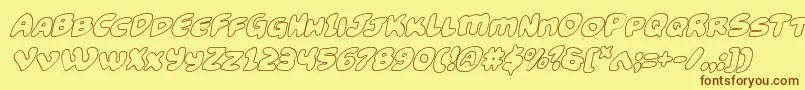 Funnypagesoutital Font – Brown Fonts on Yellow Background