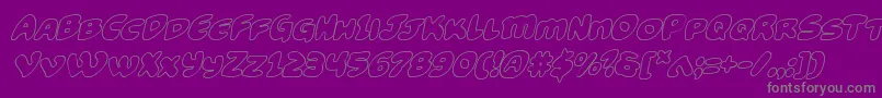 Funnypagesoutital-Schriftart – Graue Schriften auf violettem Hintergrund