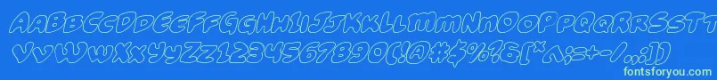 Funnypagesoutital Font – Green Fonts on Blue Background