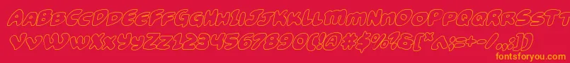 Funnypagesoutital Font – Orange Fonts on Red Background