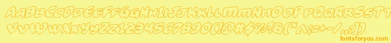 Funnypagesoutital Font – Orange Fonts on Yellow Background