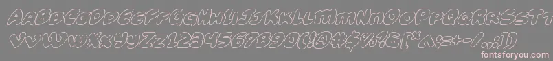 Funnypagesoutital Font – Pink Fonts on Gray Background