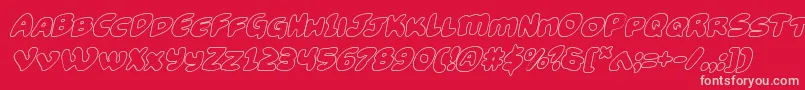 Funnypagesoutital Font – Pink Fonts on Red Background