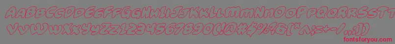 フォントFunnypagesoutital – 赤い文字の灰色の背景