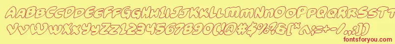 Funnypagesoutital Font – Red Fonts on Yellow Background