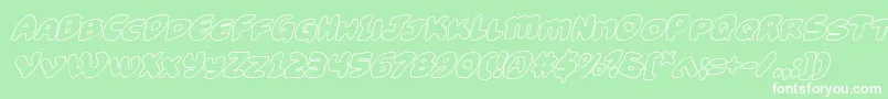 Funnypagesoutital Font – White Fonts on Green Background