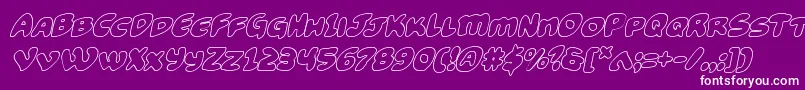Шрифт Funnypagesoutital – белые шрифты на фиолетовом фоне