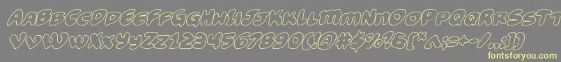 Funnypagesoutital Font – Yellow Fonts on Gray Background