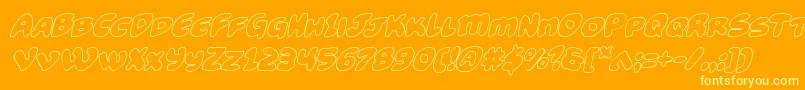 Funnypagesoutital-fontti – keltaiset fontit oranssilla taustalla