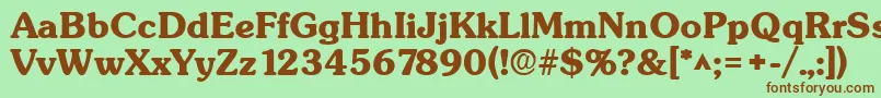 SunsetlhBold Font – Brown Fonts on Green Background