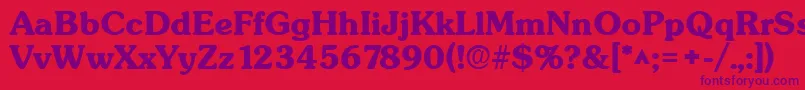 SunsetlhBold Font – Purple Fonts on Red Background