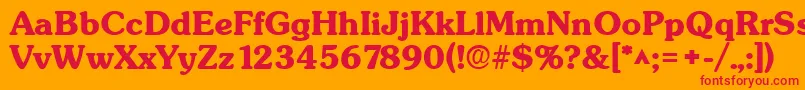 SunsetlhBold Font – Red Fonts on Orange Background