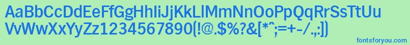 HamburgMedium Font – Blue Fonts on Green Background