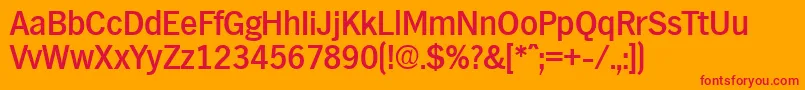 HamburgMedium Font – Red Fonts on Orange Background