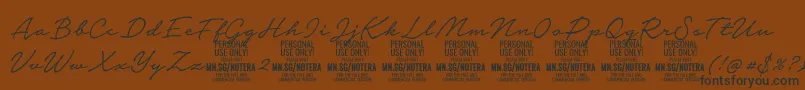 Notera2lightPersonal Font – Black Fonts on Brown Background