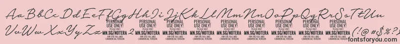 Notera2lightPersonal Font – Black Fonts on Pink Background