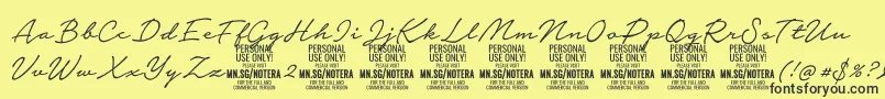 Notera2lightPersonal Font – Black Fonts on Yellow Background