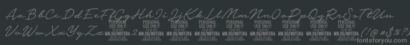 Notera2lightPersonal Font – Gray Fonts on Black Background