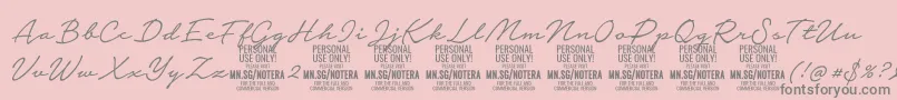 Notera2lightPersonal Font – Gray Fonts on Pink Background