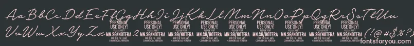 Notera2lightPersonal Font – Pink Fonts on Black Background