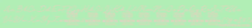 Notera2lightPersonal Font – Pink Fonts on Green Background