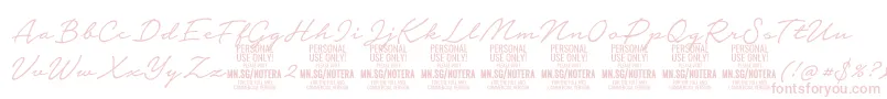 Notera2lightPersonal Font – Pink Fonts on White Background