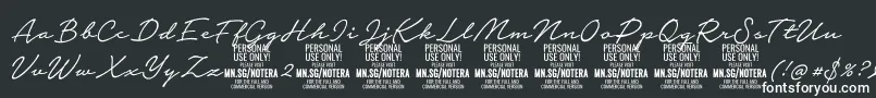 Notera2lightPersonal Font – White Fonts on Black Background