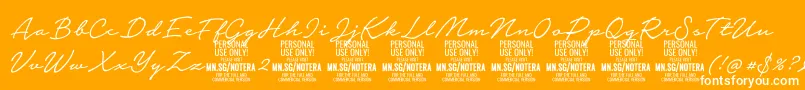 Notera2lightPersonal Font – White Fonts on Orange Background
