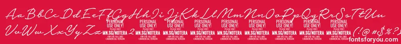 Notera2lightPersonal Font – White Fonts on Red Background