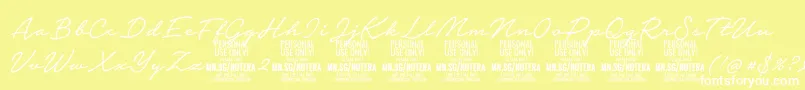 Notera2lightPersonal Font – White Fonts on Yellow Background