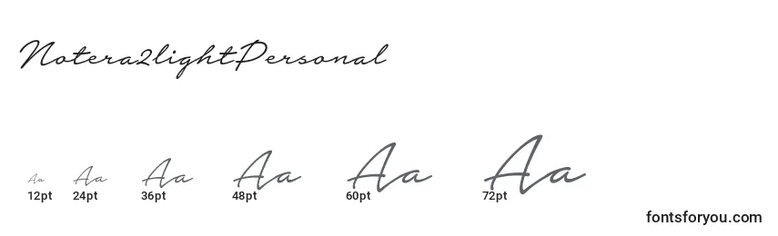 Notera2lightPersonal Font Sizes