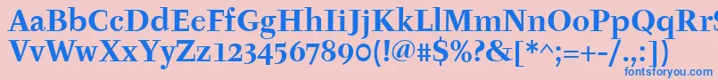 TyfaitcTtРџРѕР»СѓР¶РёСЂРЅС‹Р№ Font – Blue Fonts on Pink Background