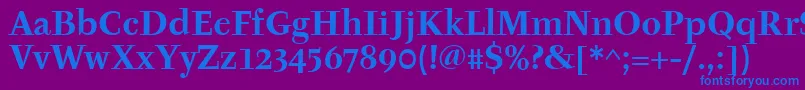 Fonte TyfaitcTtРџРѕР»СѓР¶РёСЂРЅС‹Р№ – fontes azuis em um fundo violeta