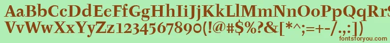 Czcionka TyfaitcTtРџРѕР»СѓР¶РёСЂРЅС‹Р№ – brązowe czcionki na zielonym tle