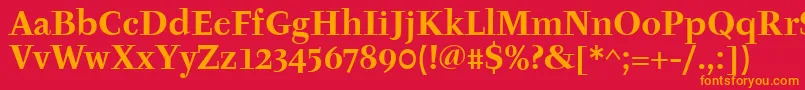 TyfaitcTtРџРѕР»СѓР¶РёСЂРЅС‹Р№-fontti – oranssit fontit punaisella taustalla