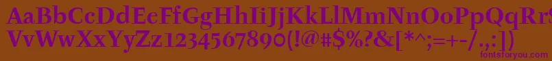 Fonte TyfaitcTtРџРѕР»СѓР¶РёСЂРЅС‹Р№ – fontes roxas em um fundo marrom